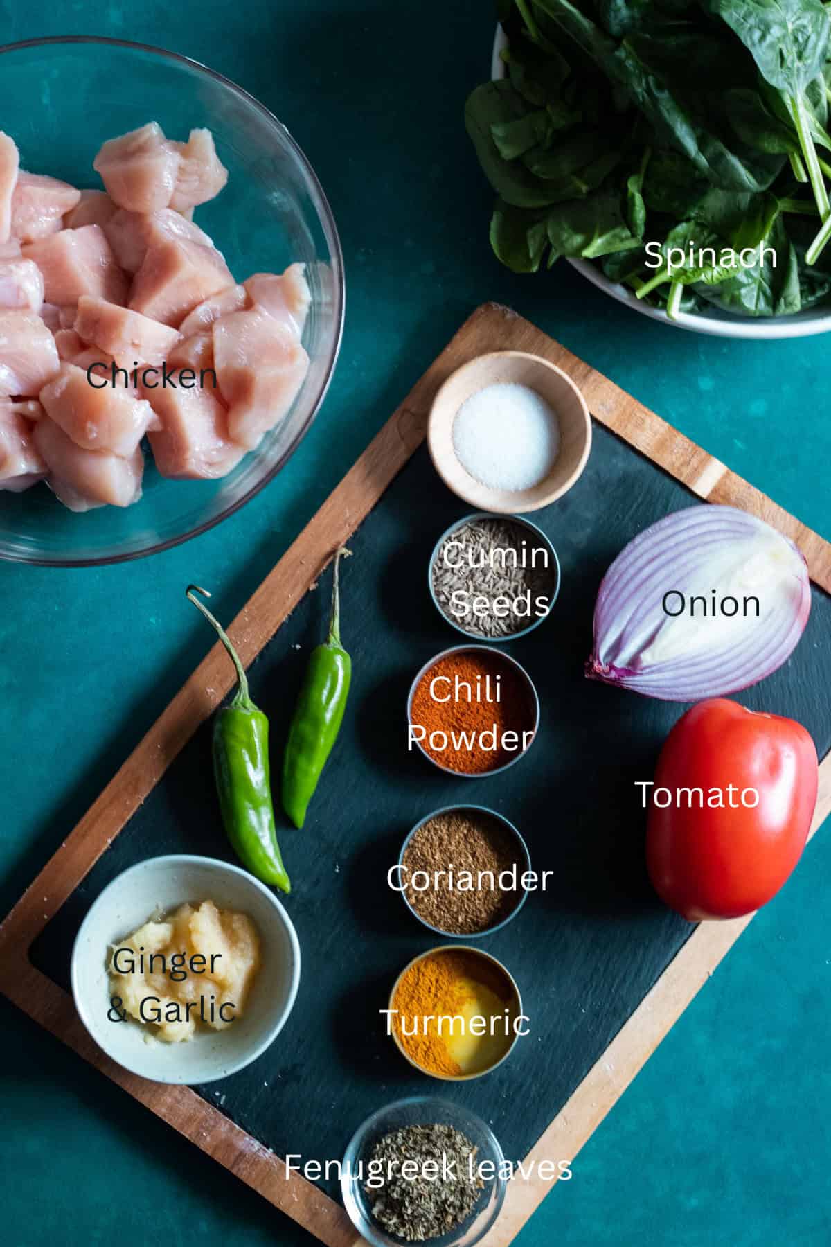 Murgh Palak igredients 