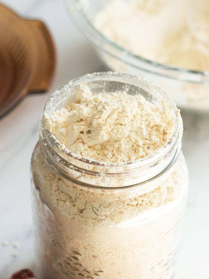 jar of homemade pakora mix