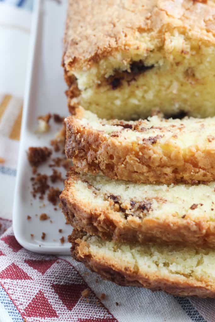 Sliced nutella pound cake 
