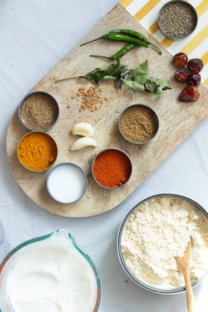 Ingredients for Karhi or Kadhi Pakora 