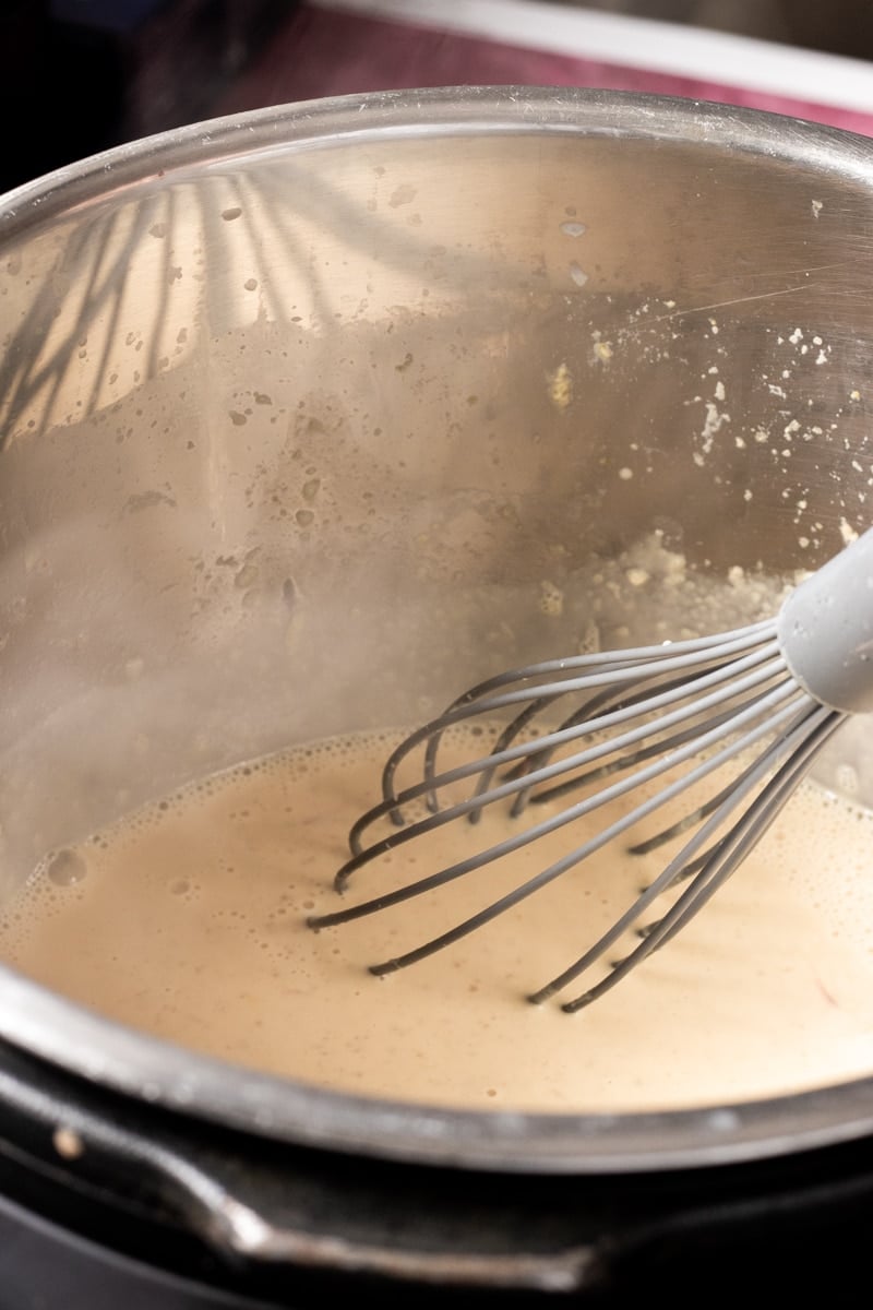 whisking instant pot kheer to break up any lumps