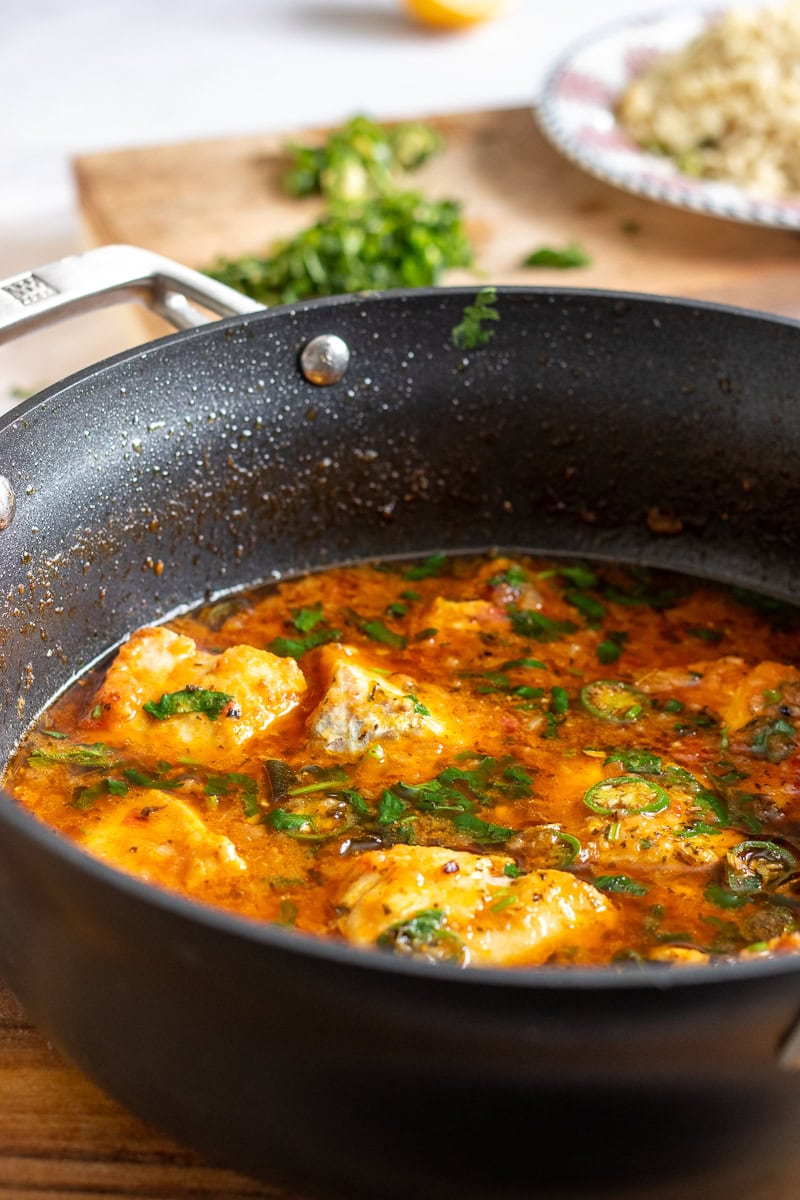 fish curry in a pot