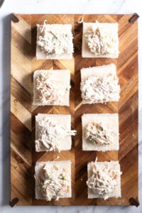 prepped chicken sandwich squares